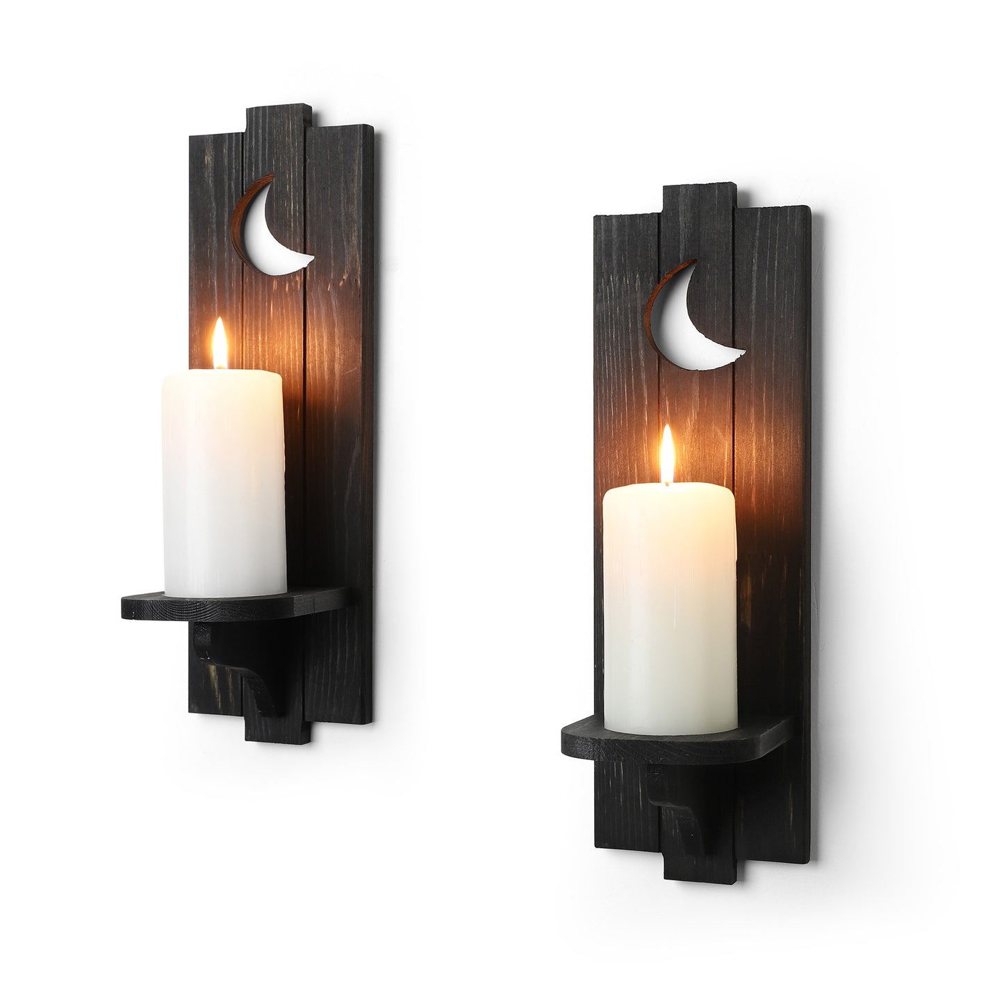 Candle Sconces Wall Decor Set of 2, Wooden Candle Holders, Dining Room Wall Decor Farmhouse Wall Sconces Set Of Two, Elegant Wall Decor Candle Sconces, Living Room Decor For Wall